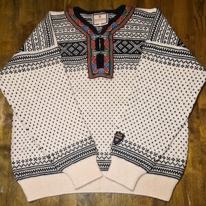 Dale Of Norway Fair Isle Clasp Pullover Sweater, Mns Sz L, Excellent Cond!